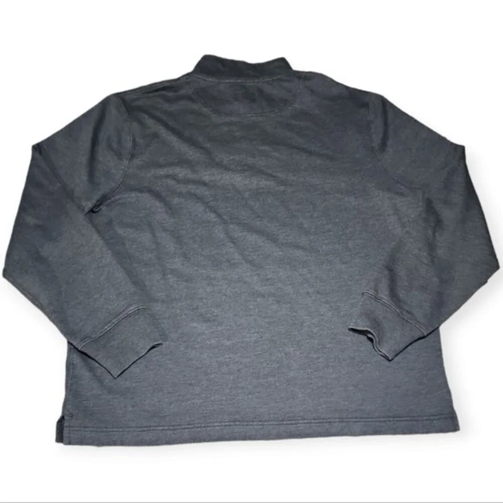 J.Crew Authentic Fleece Pullover Mens Mock Neck‎ Henley Charcoal Gray XL